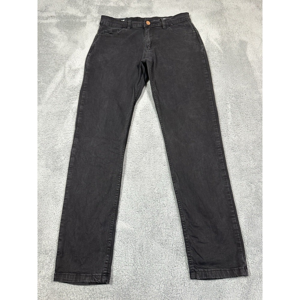 Mugsy Jeans Mens 33x31 Black Denim Squid Inks Straight Stretch FLX3NSQ